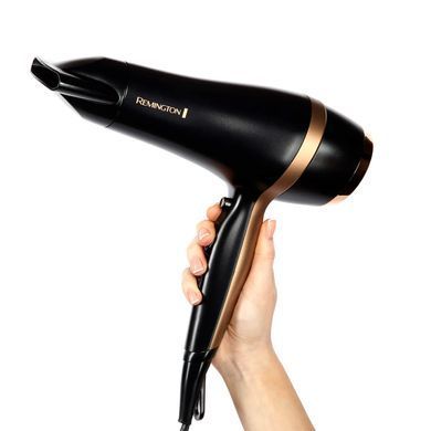 Remington Фен Salon Smooth, 2100Вт, 3 режими, дифузор,гребінець, кейс, іоніз-я, хол. обдув, , чорний D6960GP фото