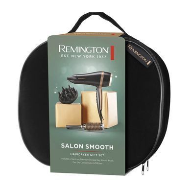 Remington Фен Salon Smooth, 2100Вт, 3 режими, дифузор,гребінець, кейс, іоніз-я, хол. обдув, , чорний D6960GP фото