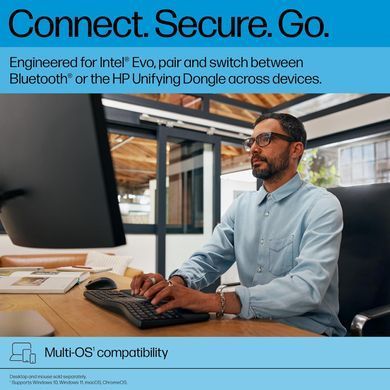 HP Клавіатура мембранна HP 680 Comfort Dual-Mode 111key, BT, EN/UK, чорний 8T6L8AA фото