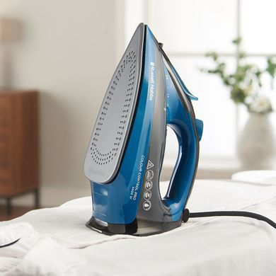 Russell Hobbs Праска Colour Control Pro, 2400Вт, 380мл, паровий удар -185гр, самоочищення, індик.температури, керам. підошва, синій 27280-56 фото