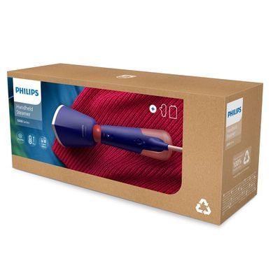 Philips Відпарювач компактний Series 5000, 1400Вт, 120мл, паровий удар -24гр, складана ручка, чохол-рукавичка, колимок, пластик, синій STH5030/20 фото