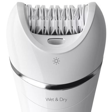 Philips Эпилятор 8000 series дисковый, аккумул., пинцет.-32, влаж.+сух., с подсветкой, насадок-2, белый BRE700/00 фото