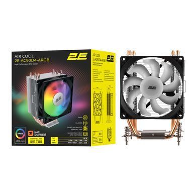 2E Gaming Процессорный кулер Air Cool AC90D4-ARGB, LGA1700, 1200, 115x, 1366, AM5, AM4, AM3, AM3+, 4pin PWM, 3pin +5VARGB, TDP 130W 2E-AC90D4-ARGB фото