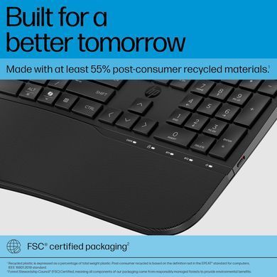 HP Клавіатура мембранна HP 680 Comfort Dual-Mode 111key, BT, EN/UK, чорний 8T6L8AA фото