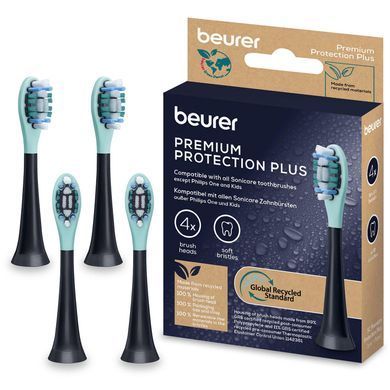 Beurer Насадки для зубних щіток Beurer SC 30/50 Premium Protection Plus, для чутливих ясен, 4 шт в комлекті, чорні SC_30/50_PPP_4 фото