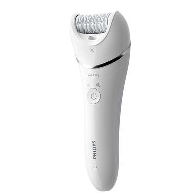 Philips Эпилятор 8000 series дисковый, аккумул., пинцет.-32, влаж.+сух., с подсветкой, насадок-2, белый BRE700/00 фото