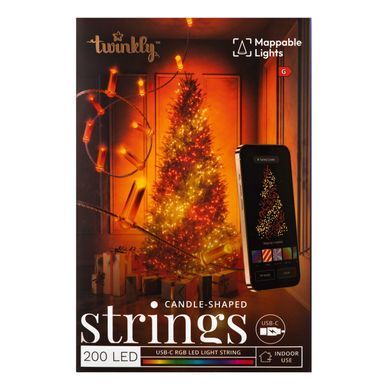 Twinkly Гірлянда Smart LED Twinkly Strings Candle RGB 200 IP20 12м USB-C кабель прозорий без БЖ TWKC200RGB-T фото