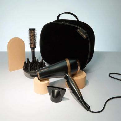 Remington Фен Salon Smooth, 2100Вт, 3 режими, дифузор,гребінець, кейс, іоніз-я, хол. обдув, , чорний D6960GP фото