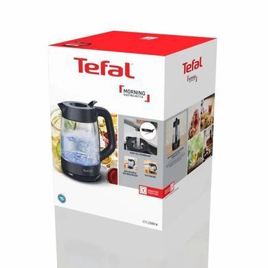 Tefal Electric kettle Tefal Morning Glass Kettle, 1.7L, glass, black KO2G08E0 фото