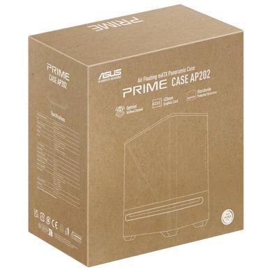 ASUS Корпус Prime AP202 Tempered Glas ARGB, без БЖ, 2xUSB3.2, 1xUSB Type-C, Tempered Glass side, mATX, белый 90DC00P3-B19000 90DC00P3-B19000 фото