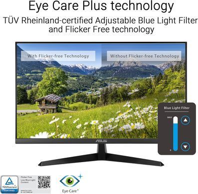 ASUS Монітор 27" VY27UQ 2xHDMI, DP, MM, IPS, 3840x2160, sRGB 99%, AdaptiveSync, HDR10 90LM09U3-B01170 фото