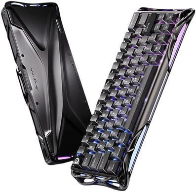 GravaStar Клавіатура магнітна Mercury V60 Pro 60keys, GravaStar Blackcore, USB-A, 8k,RGB, Interstellar Silver GSV60PRO_XTAL_BLK фото