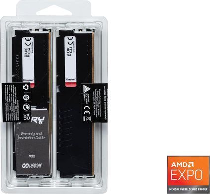 Kingston Пам'ять ПК Kingston DDR5 64GB KIT (32GBx2) 6000 FURY Beast KF560C36BBE2K2-64 фото