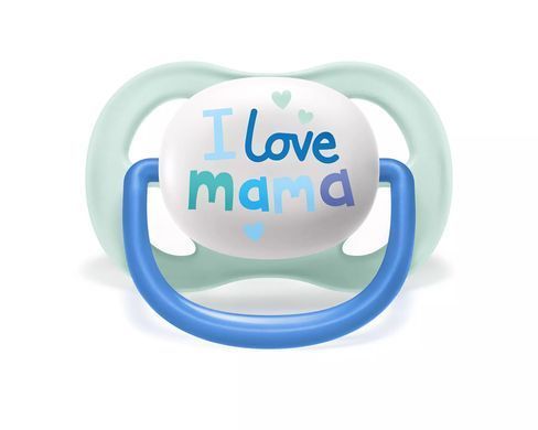 AVENT ПУСТУШКА ULTRA AIR 0-6МІС, ОРТОДОНТИЧНА, 2ШТ, I LOVE ДЛЯ ХЛОПЧИКІВ SCF080/01 фото