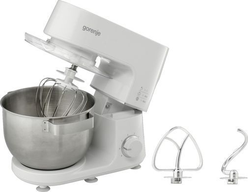 Gorenje Кухонная машина 800Вт, чаша-металл, корпус-металл, насадок-3, белый MMC800CW фото