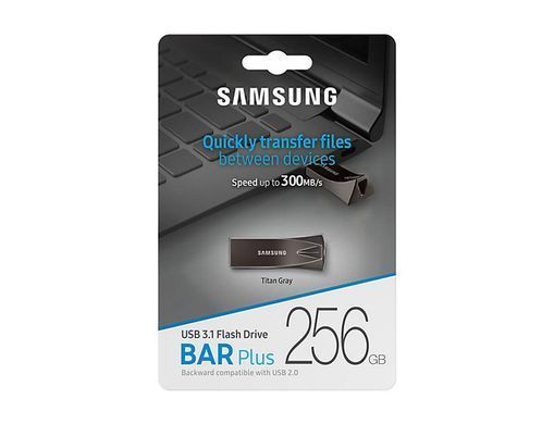 Samsung Накопичувач 256GB USB 3.1 Type-A Bar Plus Сірий MUF-256BE4/APC фото