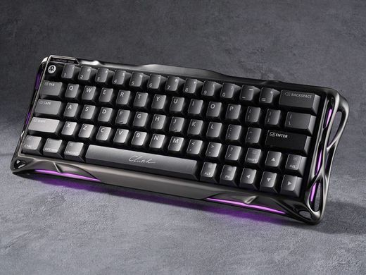 GravaStar Клавіатура магнітна Mercury V60 Pro 60keys, GravaStar Blackcore, USB-A, 8k,RGB, Interstellar Silver GSV60PRO_XTAL_BLK фото