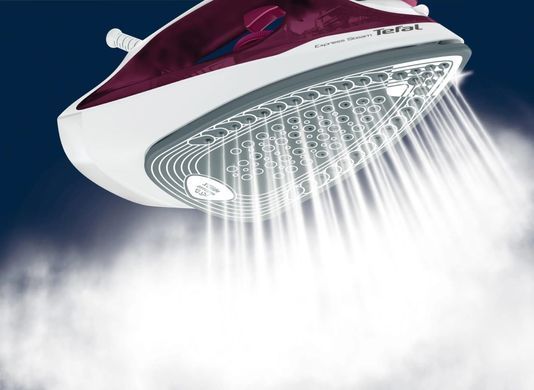 Праска Tefal Express Steam, 2400Вт, 270мл, паровий удар -160гр, постійна пара - 30гр, керам. підошва, бордовий FV2835E0 фото
