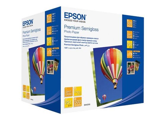 Папір Epson 100mmx150mm Premium Semiglossy Photo Paper, 500арк. C13S042200 фото