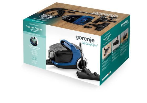 Gorenje Пилосос контейнерний, 850Вт, конт пил -3.3л, HEPA, телескоп трубка, синій VC2206G4ADBL фото