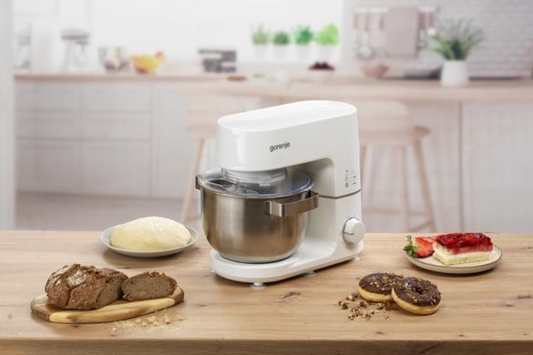 Gorenje Кухонная машина 800Вт, чаша-металл, корпус-металл, насадок-3, белый MMC800CW фото