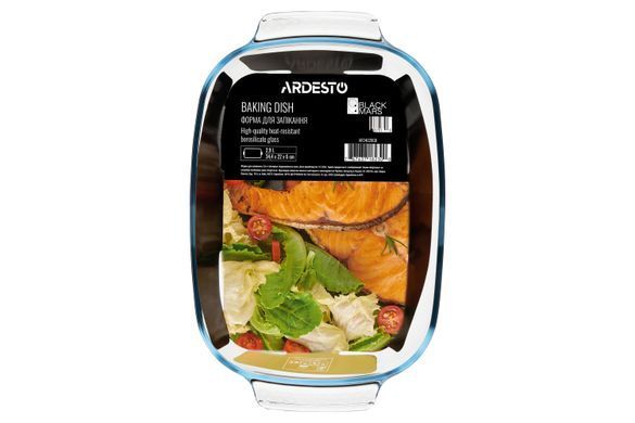 ARDESTO Форма для запікання Ardesto Black Mars 34.4x22x6см, боросилікатне скло, прямокутна, прозорий AR2402BGB фото