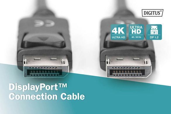 Digitus Кабель DisplayPort (AM/AM) 15m, black AK-340100-150-S фото