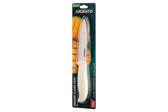 Нож керамический слайсерный Ardesto Fresh 24.5 см, белый, керамика/пластик AR2124CW фото