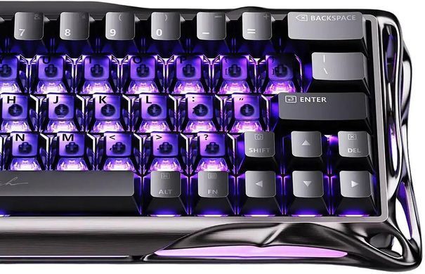 GravaStar Клавіатура магнітна Mercury V60 Pro 60keys, GravaStar Blackcore, USB-A, 8k,RGB, Interstellar Silver GSV60PRO_XTAL_BLK фото