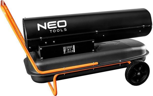 Neo Tools Тепловая пушка дизель/керосин, 50 кВт, 1100м3/ч, прямого нагрева, бак 50л, расход 4.7л/ч, IPX4, колеса 90-082 фото