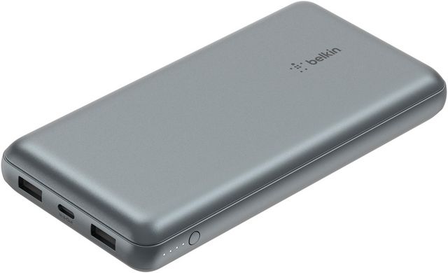 Belkin Акумулятор портативний літій-іонний Power Bank 20000мА·год, 15Вт, 2хUSB-A/USB-C, cірий BPB012BTGY фото