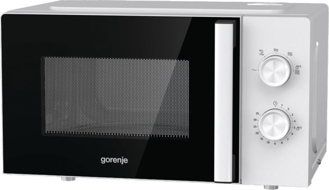 Gorenje Мікрохвильова піч, 17л, мех. керув., 700Вт, дисплей, білий MO17E1WH фото
