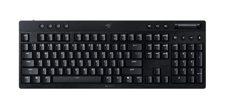 Razer Razer Keyboard mechanical BlackWidow V4 Low-profile HyperSpeed, 104key, Green Switch, USB-A/WL/BT, EN, RGB, black RZ03-05270100-R3M1 фото