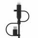 Belkin Кабель USB-A > Lightning/USB-С/microUSB заряджання/синхронізації, 1м, чорний 3 - магазин Coolbaba Toys