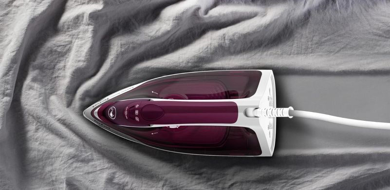 Праска Tefal Express Steam, 2400Вт, 270мл, паровий удар -160гр, постійна пара - 30гр, керам. підошва, бордовий FV2835E0 фото