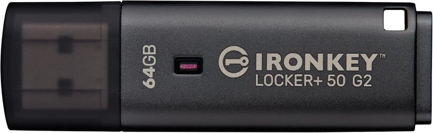 Kingston Накопичувач Kingston 64GB USB 3.2 Type-A Gen1 IronKey Locker+ 50 G2 IKLP50G2/64GB фото