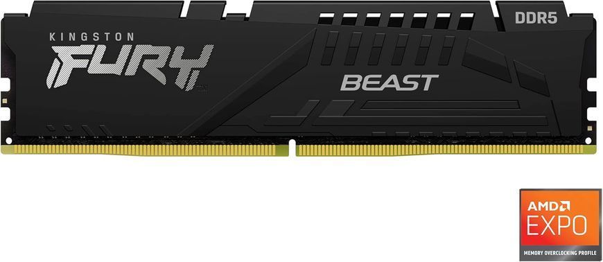 Kingston Пам'ять ПК Kingston DDR5 64GB KIT (32GBx2) 6000 FURY Beast KF560C36BBE2K2-64 фото