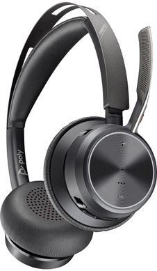 Poly Гарнітура комп'ютерна стерео On-ear Voyager Focus 2, USB-A, Bluetooth, всеспрямований, ANC, Acoustic fence, чорний 76U46AA фото