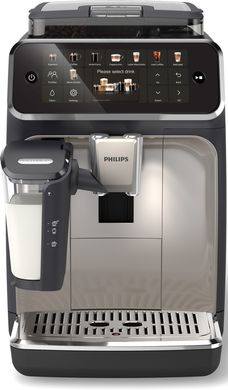 Philips Кавомашина Series 5500, 1.8л, зерно+мелена, автомат.капуч, дисплей, авторецептів -12, чорно-срібний EP5547/90 фото