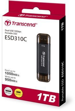 Transcend Портативный SSD Transcend 1TB USB 3.1 Gen 2 Type-A + Type-C ESD310 Черный TS1TESD310C фото