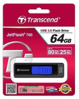 Transcend Накопитель 64GB USB 3.1 Type-A JetFlash 760 TS64GJF760 фото