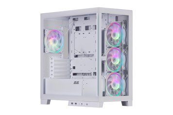2E Gaming Корпус Fantom GK701W без БЖ 2xUSB3.0, 1xUSBType-C, 4x120мм ARGB, VGA 400мм, LCS ready, контролер з пультом, TG Side/Front Panel, mATX, білий 2E-GK701W фото