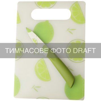 ARDESTO Набір кухонна дошка і ніж ARDESTO Fresh, 2 предмети, 25x17.5x0.5см, 8.9см, пластик, нержавіюча сталь AR1402KB фото