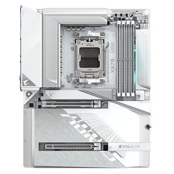 Gigabyte Материнська плата X870 A STEALTH ICE sAM5 X870 4xDDR5 M.2 HDMI Wi-Fi BT ATX X870_A_STEALTH_ICE фото