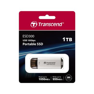 Transcend Портативный SSD 1TB USB 3.1 Gen 2 Type-C ESD300 Silver TS1TESD300S фото
