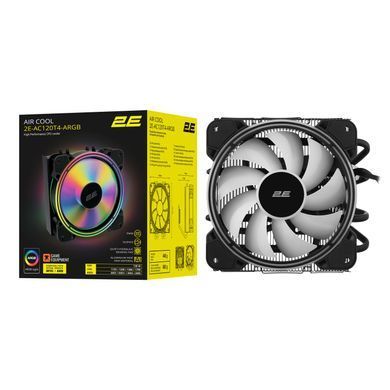 2E Gaming Процессорный кулер Air Cool AC120T4-ARGB, LGA1700, 1200, 115x, 1366, AM5, AM4, AM3, AM3+, 4pin PWM, 3pin +5VARGB, TDP 130W 2E-AC120T4-ARGB фото