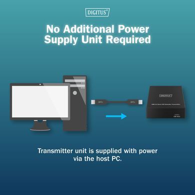 Digitus Подовжувач USB 3.2 Gen1, для використання з кабелем Cat6A, до 100 м, 3 х USB-A, 1 x USB-C, чорний DA-73121 фото