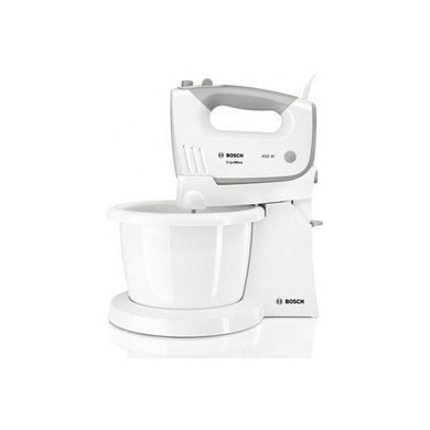 Bosch Миксер стационарный 450Вт, насадки-4+блендер, измельчитель, чаша-пластик, 0.5л, турборежим, белый MFQ36490 фото