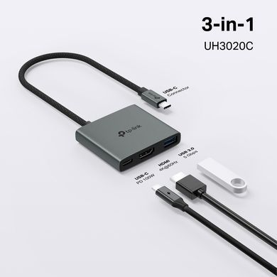 TP-Link Хаб USB UH3020C USB-C > 1xUSB3.0/1xUSBC (PD 100W)/1xHDMI UH3020C фото