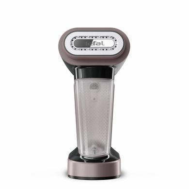 Tefal Відпарювач компактний Pure Force 3в1, 1800Вт, 180мл, постійна пара - 35гр, керам. підошва, чорно-рожевий DT8765E0 фото